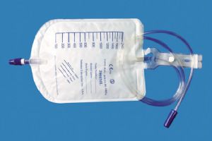 Urine Bag with twist turn valve outlet,with ribbon hanger