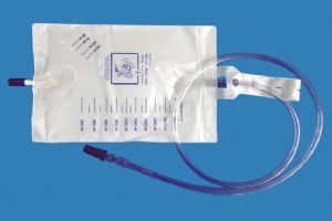 Urine Bag with push-pull outlet, with ribbon hanger