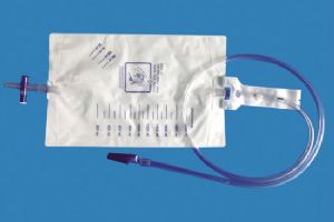 Urine Bag with T valve outlet, with ribbon hanger, with sampling port